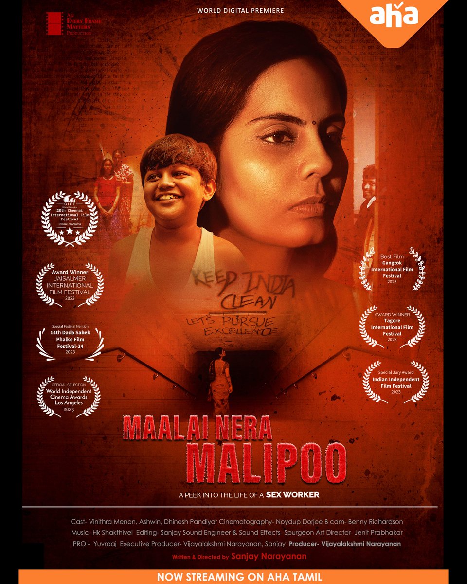 Thank you all for the overwhelming response 🙏☺️. Extremely grateful🥹 #MaalaiNeraMaliPoo 🌸 is streaming successfully now on @ahatamil & @SimplySouthApp (outside India) @VinithraMenon @sanjay24N @AnEFMProduction @proyuvraaj @UVCommunication #MNMP #Maalaineramalipoo