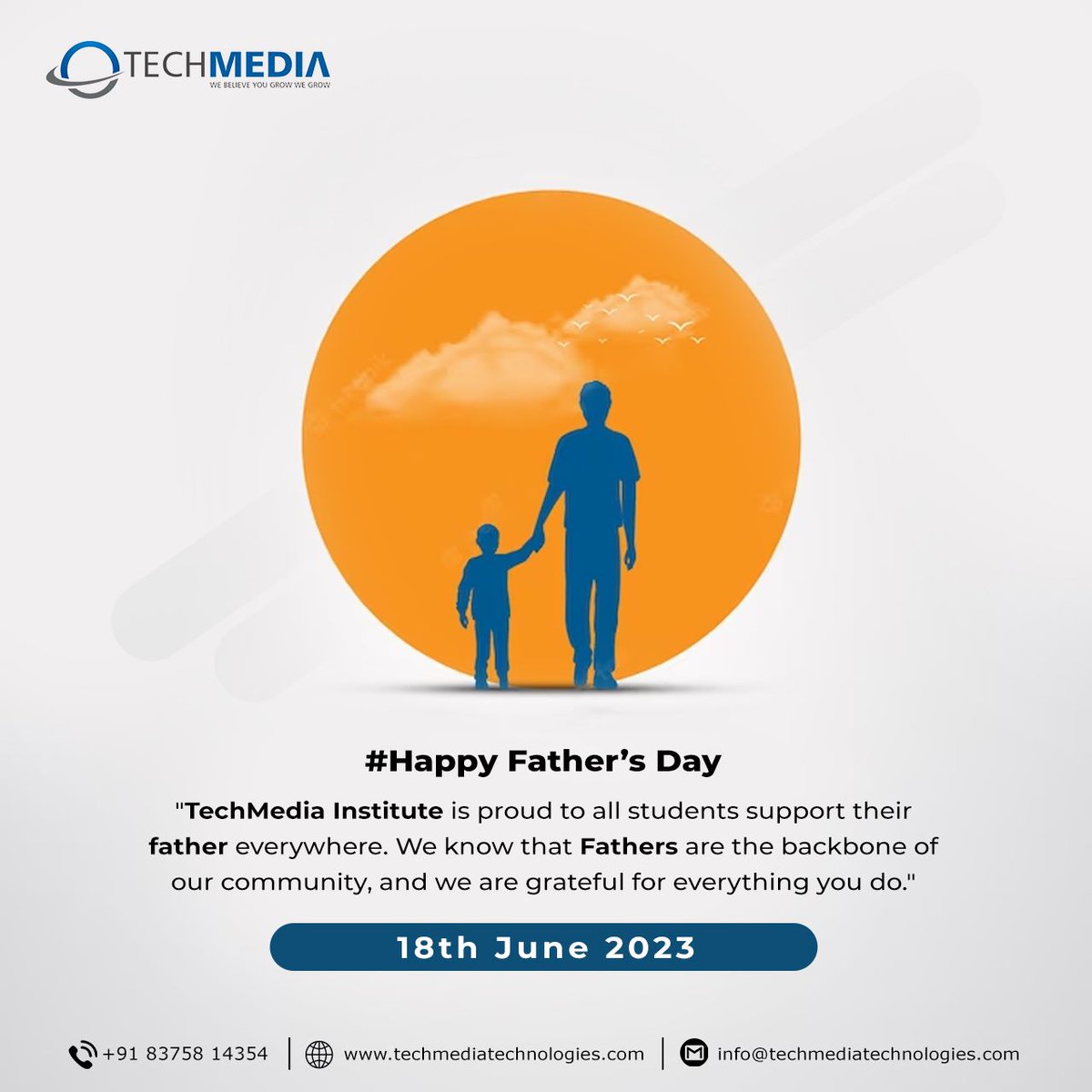 Tech_Media1's tweet photo. Happy Father’s Day
Join Now Techmedia Institute
Contact No +91 83758 14354
Email – info@techmediatechnologies.com
Website - https://t.co/4Nmy9KHpqV
#Techmedia #fathersday #dad #happyfathersday #love #father #fathersday2023 #family #fatherhood #socialmedia #student https://t.co/74rwvr8NE8