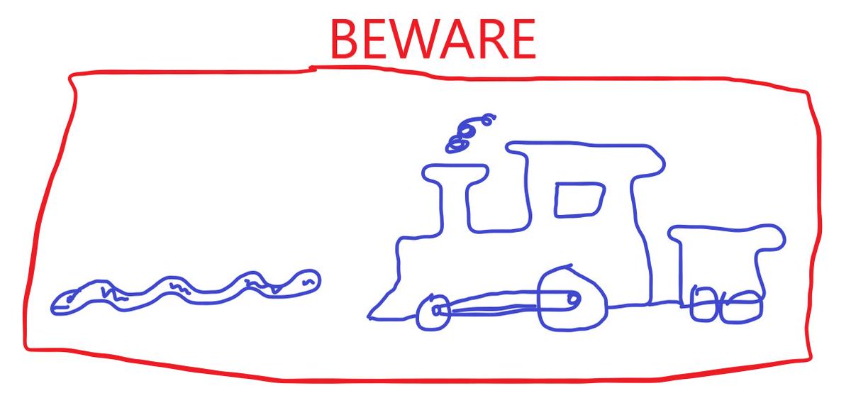 Right. Well, we didn't have any 'beware of snakes on trains' content ready, especially on a Saturday, so we did the best we could for now. But yeah...snakes...on trains...beware.