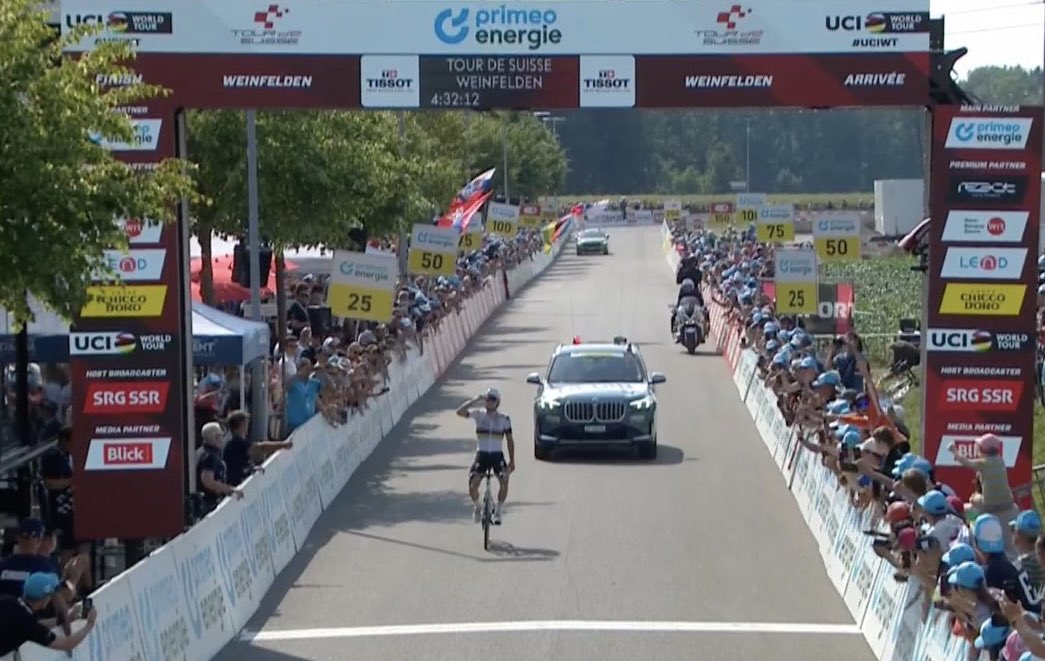 Remco Evenepoel takes an emotional win on stage 7 of the #TourdeSuisse2023!