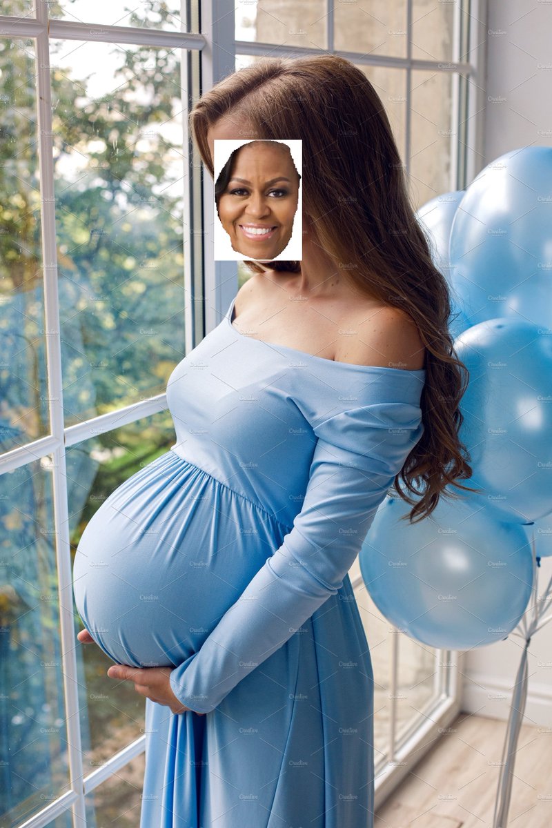 I found a picture of Michelle Obama pregnant.. 

Only real women can get pregnant and this is all the proof needed... 
#BigMike @Obama #ObamaGate #ObamaKnew