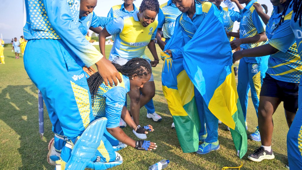 RwandaCricket's tweet photo. We are Champions 🥇, Rwanda 🇷🇼 won by 6 Wickets #KwibukaT20IFinals 

#RwandavsUganda https://t.co/l56pClGbzO