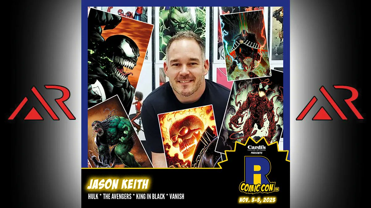 He's known for The Avengers, Hulk, Wolverine, Amazing Spider-Man, Mighty Avengers, Guardians of the Galaxy, and more! Welcome award-winning colorist @bam_jason to RICC! #comics #Artists