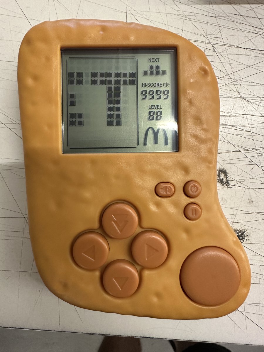 adafruit's tweet image. Might do a take-apart of the 40th anniversary Chicken McNugget Tetris handheld on our Sunday show &quot;Desk of Ladyada&quot; mcdonalds.com.cn/news/20230524-… 🐥
