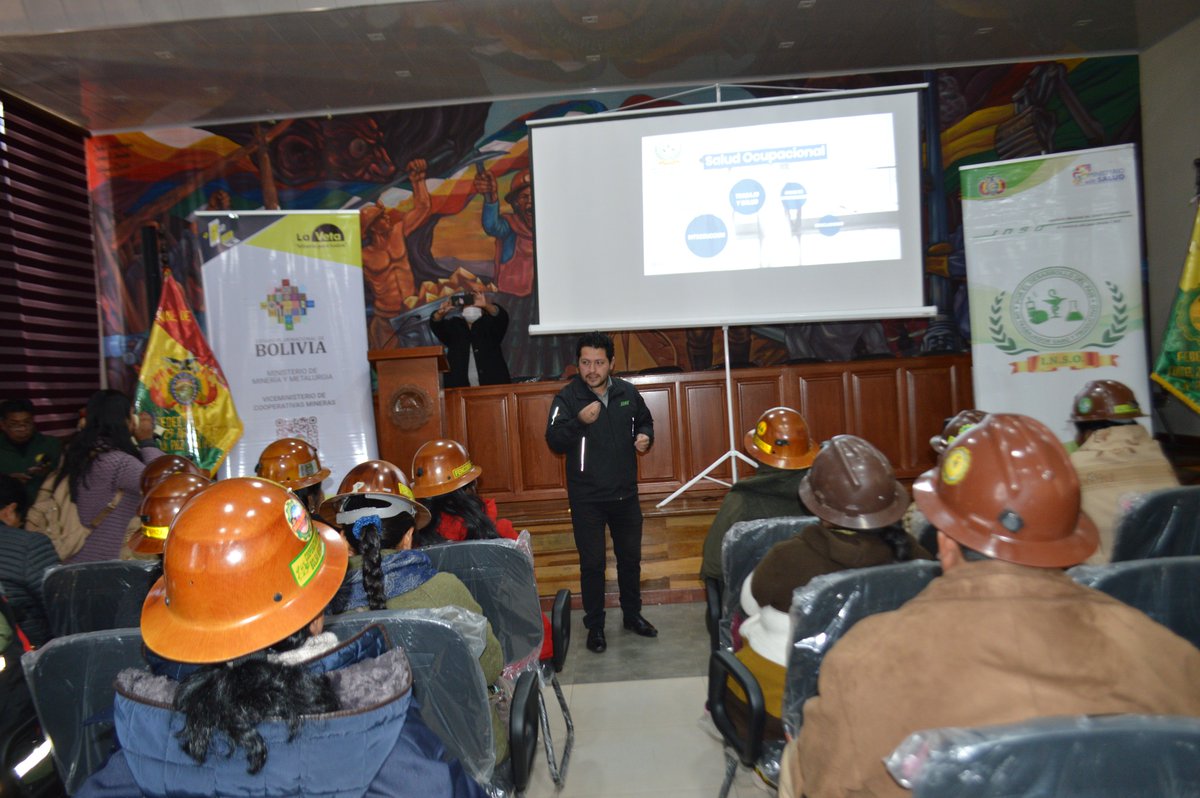 INSO_BOLIVIA's tweet photo. CURSO DE LIDERAZGO EN COOPERATIVAS MINERAS - DIRIGIDO A MUJERES MINERAS
INSO - INSTITUTO NACIONAL DE SALUD OCUPACIONAL
Los temas que se trataron fueron:
SALUD OCUPACIONAL Y RIESGOS PROFESIONALES
SEGURIDAD INDUSTRIAL Y SEÑALIZACIÓN
EFECTOS DEL MERCURIO
ERRADICACIÓN DE LA SILICOSIS https://t.co/NjzaI5FbDW