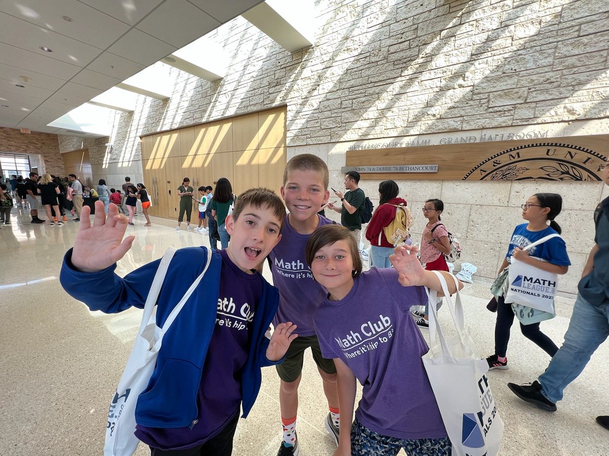 PinaplLibrarian's tweet photo. Today's the day! Wish these @Ashland_Ranch Mathletes luck as they take on the National @mathleague Competition at Texas A&amp;M University! @GPS_District https://t.co/zXy8yunOnK