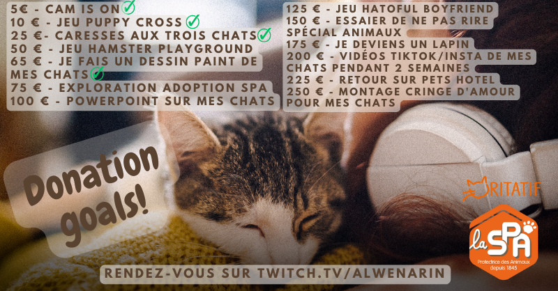 Avec le #LiveSPA, on a déjà validé plusieurs donation goals !
Merci pour vos dons, merci pour votre confiance, RDV lundi 19/06 pour explorer le site de la <a href="/SPA_Officiel/">La SPA France</a> et les bouilles à adopter, et lancer ce jeu incroyable qu'est Hamster Playground de <a href="/mass_creation/">Mass Creation</a> 🐹