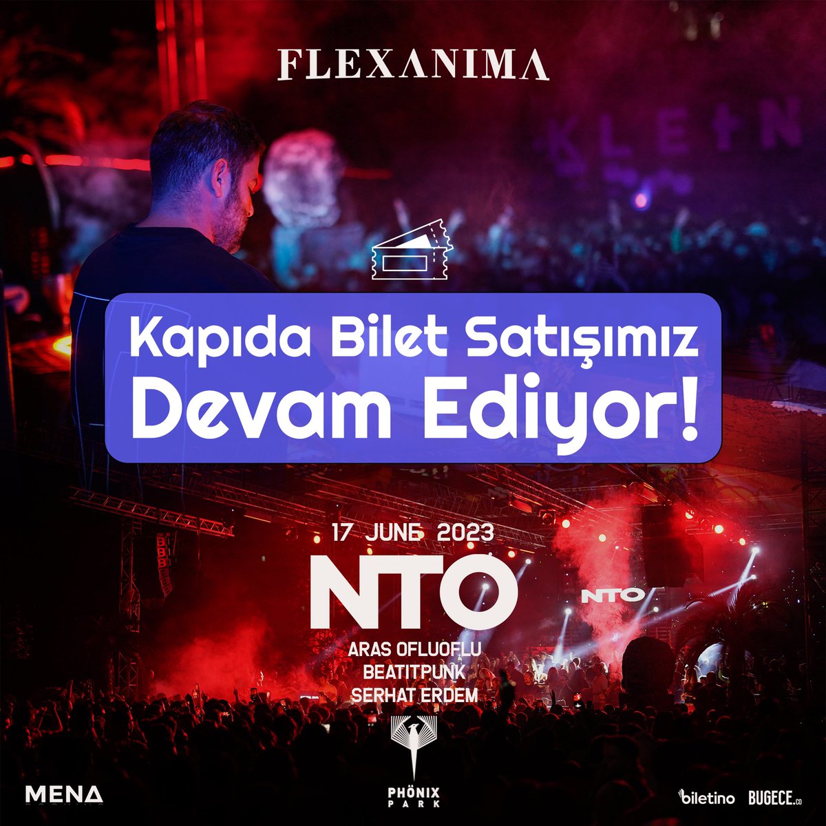 Biletini henüz alamadıysan merak etme, etkinlik süresince kapıda bilet satışı devam edecek!

#Flexanima #FlexanimaYanımda #JoyGrup #ElektronikMüzik #Müzik #Festival #ElectronicMusic #Music #Biletino #Bugece #NTO