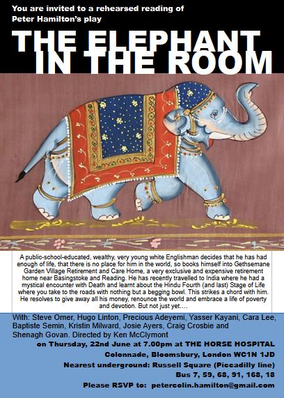 Rehearsed reading of a play by Peter Hamilton. All welcome. Lovely castThursday 22nd at 7pm at The Horse Hospital. Hope some of you can make it!