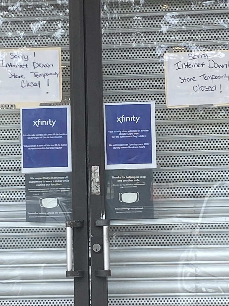 Nice job @Xfinity your service can’t even keep your own stores open.