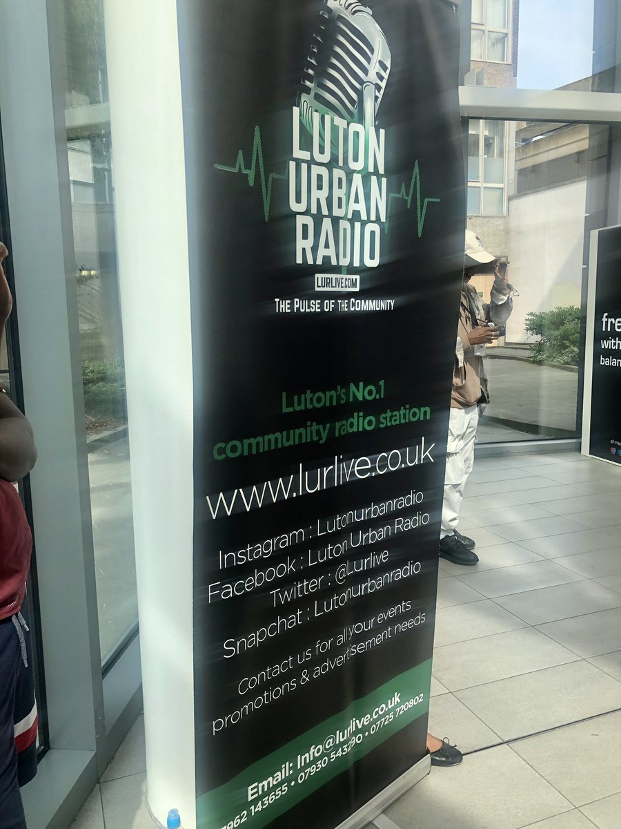 Innocently set off for a gentle/reflective walk through town, planning to pop in & support @LURLIVE 75th Windrush celebration along the way. Ended up being asked to jump on the mic (no pressure) Turns out it was for live local radio lol Great cause, important occasion🖤#Windrush