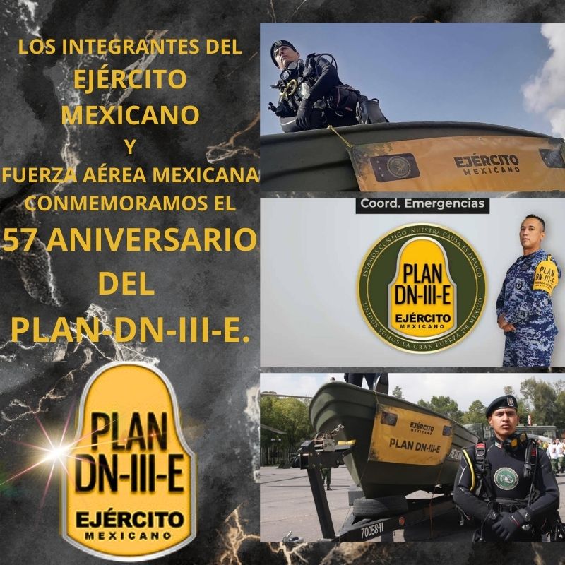 17 DE JUNIO
ANIVERSARIO DEL :
PLAN DN-III-E.

DONDE SEA, COMO SEA,
SIEMPRE QUE UN MEXICANO
LO NECESITE      .     .      .
AHÍ ESTARÁ EL SOLDADO.

#UnidosSomosLaGranFuerzaDeMéxico
#Sedena 
#EjercitoMexicano