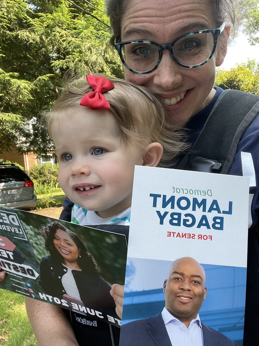 kristinahagen's tweet image. It’s a beautiful day to be on doors for @SenBagby &amp;amp; @destinyforva with my favorite canvassing buddy! Today is the last day to vote early in person &amp;amp; primary day is coming up fast: Tuesday, June 20. Let’s get these two community leaders &amp;amp; family friendly champions to the #VALeg!