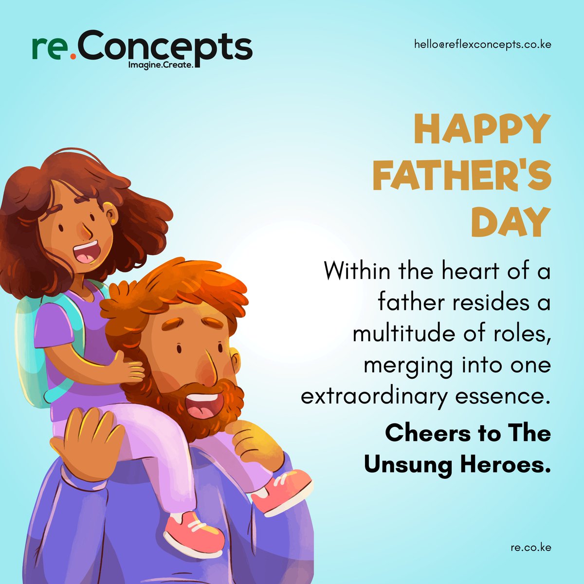 ReConcepts_KE's tweet photo. Happy Father's day! Today we celebrate fathers for always being there for us. For encouraging us and being our guiding light. Our role models.
#fathersday #REConcepts https://t.co/HWGxwaNgcm