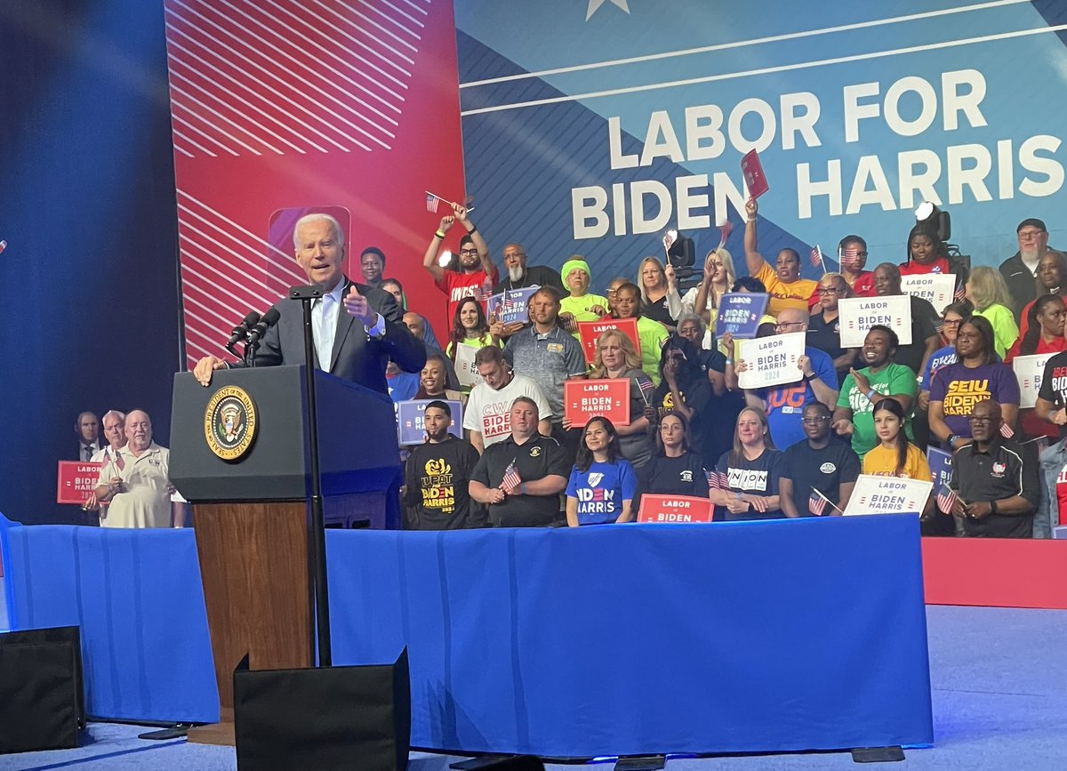 “#Infrastructure is no longer a punchline, it is NOW the headline of the decade!” @POTUS  at the #LaborforBiden today in Philly #LIUNAVOTES2024 #FeelthePower #LIUNABiulds  @WhiteHouse @AFLCIO
