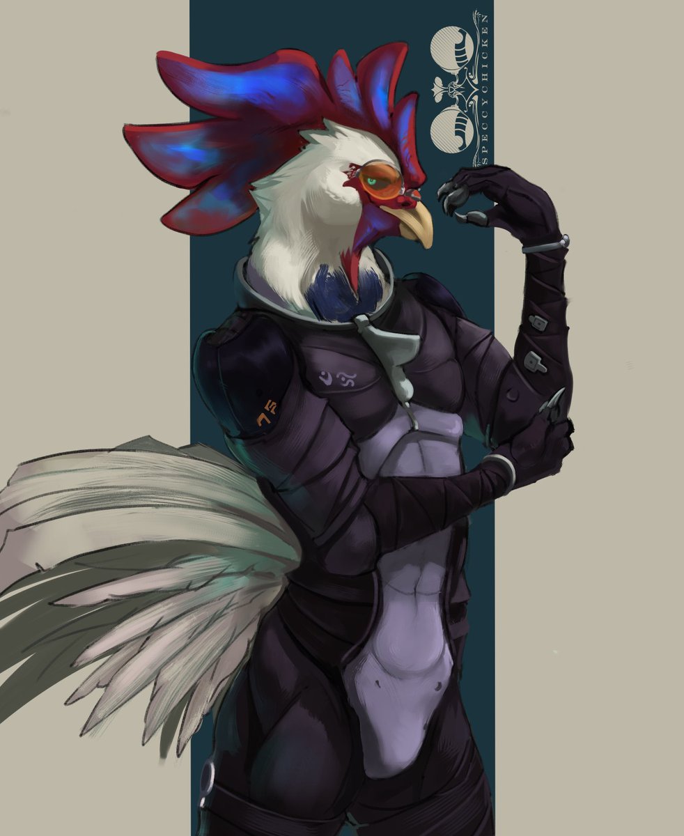 SpeccyChicken's tweet image. Wanted to doodle him without the jacket and chaps 👉👈