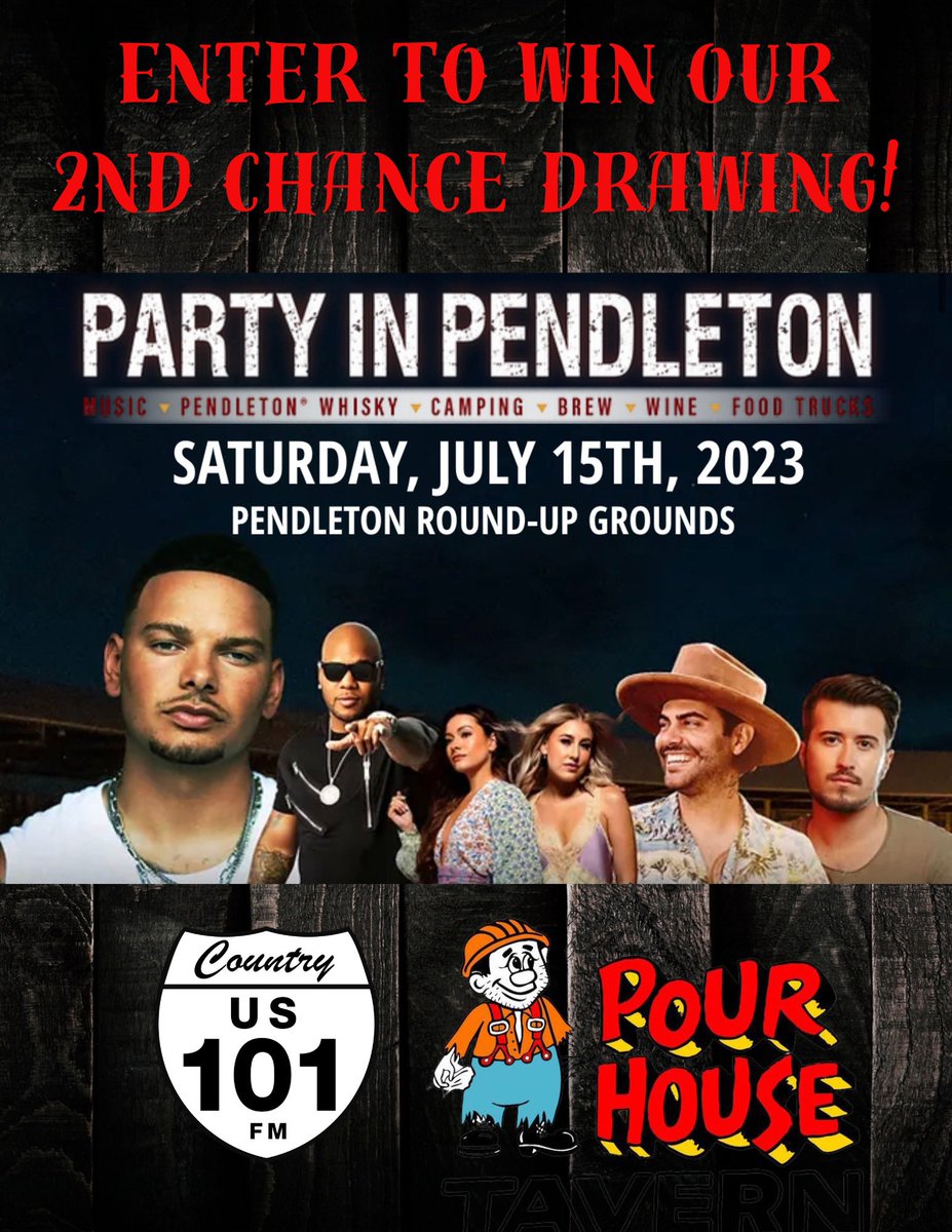 U-crew where ya at? Someone’s winning $500 and someone’s winning tix for the #partyinpendleton at #thePourHouse ! Come grab lunch and get in to win with <a href="/US101CountryFM/">US101Country</a>