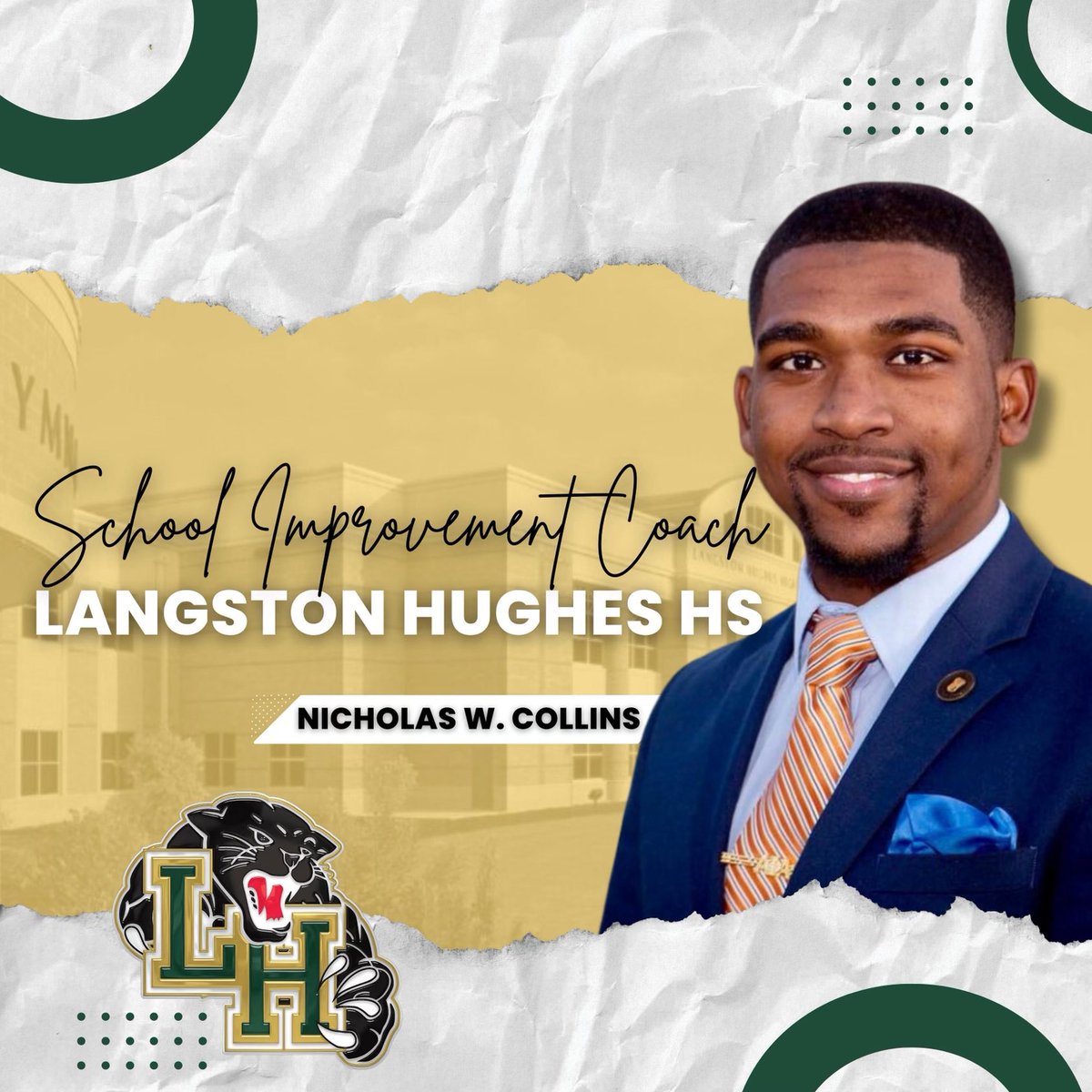 We are SOOOOOO excited for you, Mr. Collins! Coaching is in your blood. 💚💛 #PBISCoach #SchoolImprovementCoach #LetsWork