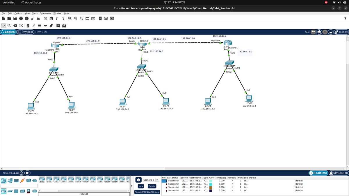 aayushrestha5's tweet image. Day 17/60
Did Computer Network Lab!🔌🖥️ Configured 3 routers, set up interfaces, and practiced static routing. Learning the syntax for network communication!💻🌟 #ComputerNetworks #LabExperiments #60DaysOfLearning #LearningWithLeapfrog #60DaysOfLearning2023 #LSPPD17
@lftechnology