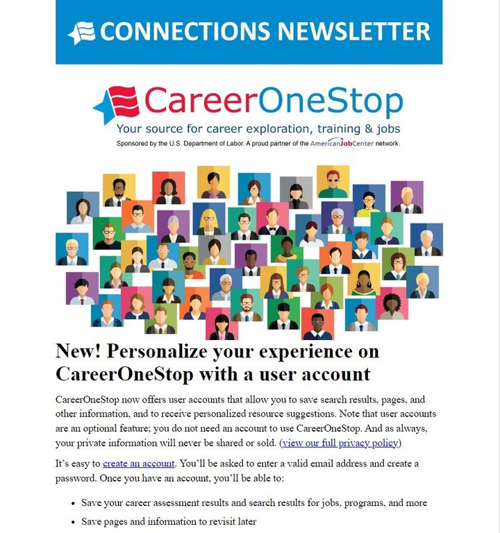 CareerOneStop has a free quarterly newsletter! Visit: bit.ly/2HtlUdd to get the latest updates and features on CareerOneStop.org and partner websites. #newsletter #JobSearchHelp #WorkforceInformation #WorkforceDev #COSNewsletter #COSResources #CareerOneStop