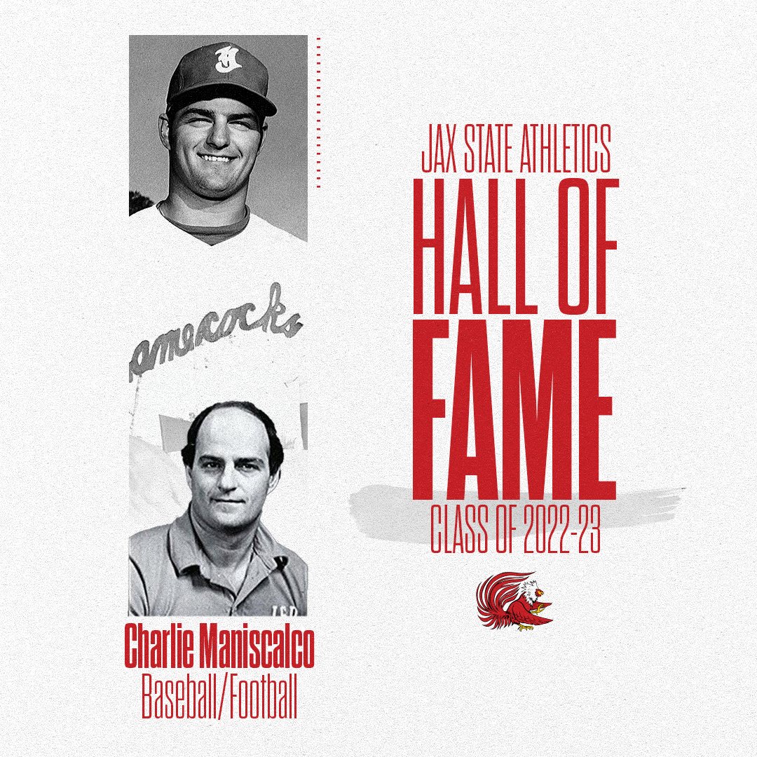 The newest JSU Hall of Famer: 

🔴⚪️Charlie Maniscalco🔴⚪️

From team captain and Gulf South champion on the baseball diamond as a player to coach and national champion on the gridiron sidelines, Charlie Maniscalco was a part of Gamecock winning for three decades!