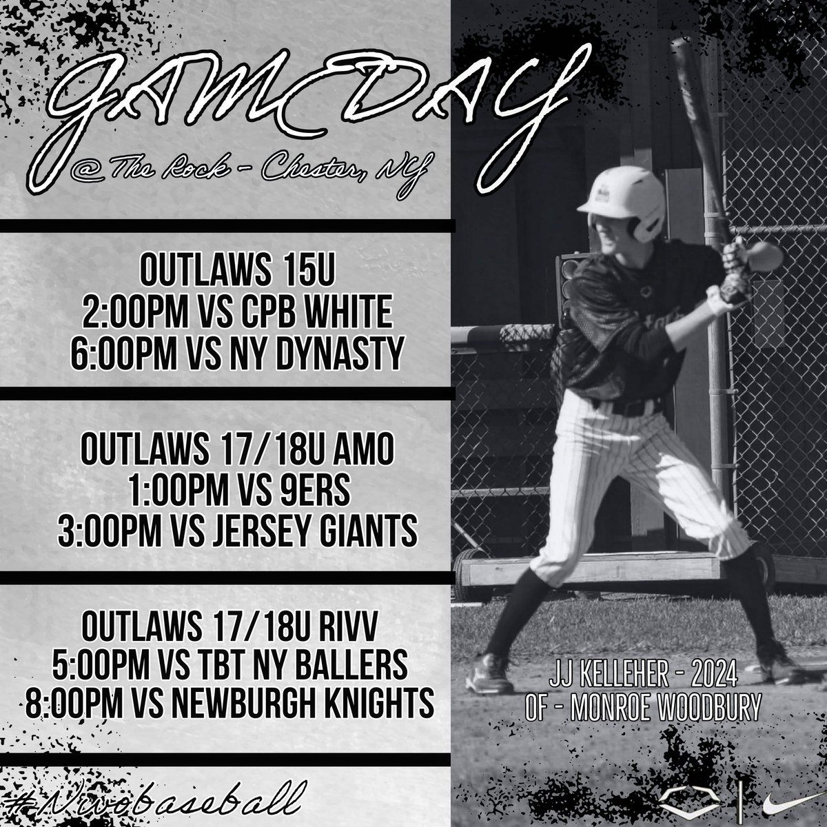 #GameDay @ The Rock for 15u + 17/18u! Jam packed day of action for the Outlaws! 
.
#nwobasball