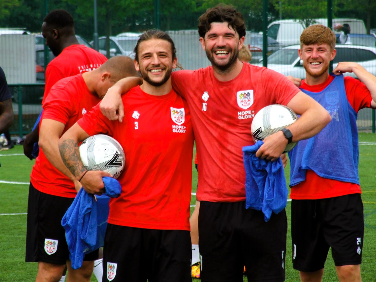 PrestwichHeysFC's tweet photo. Heys reported back for Pre-Season Training today, ahead of the new Season. A selection of images from the session is now on the website. It's only two weeks to our friendly at @StockportTownFC and six weeks to the start of the @nwcfl season!. https://t.co/nYSo6N45ed https://t.co/z8BxnNtPtU