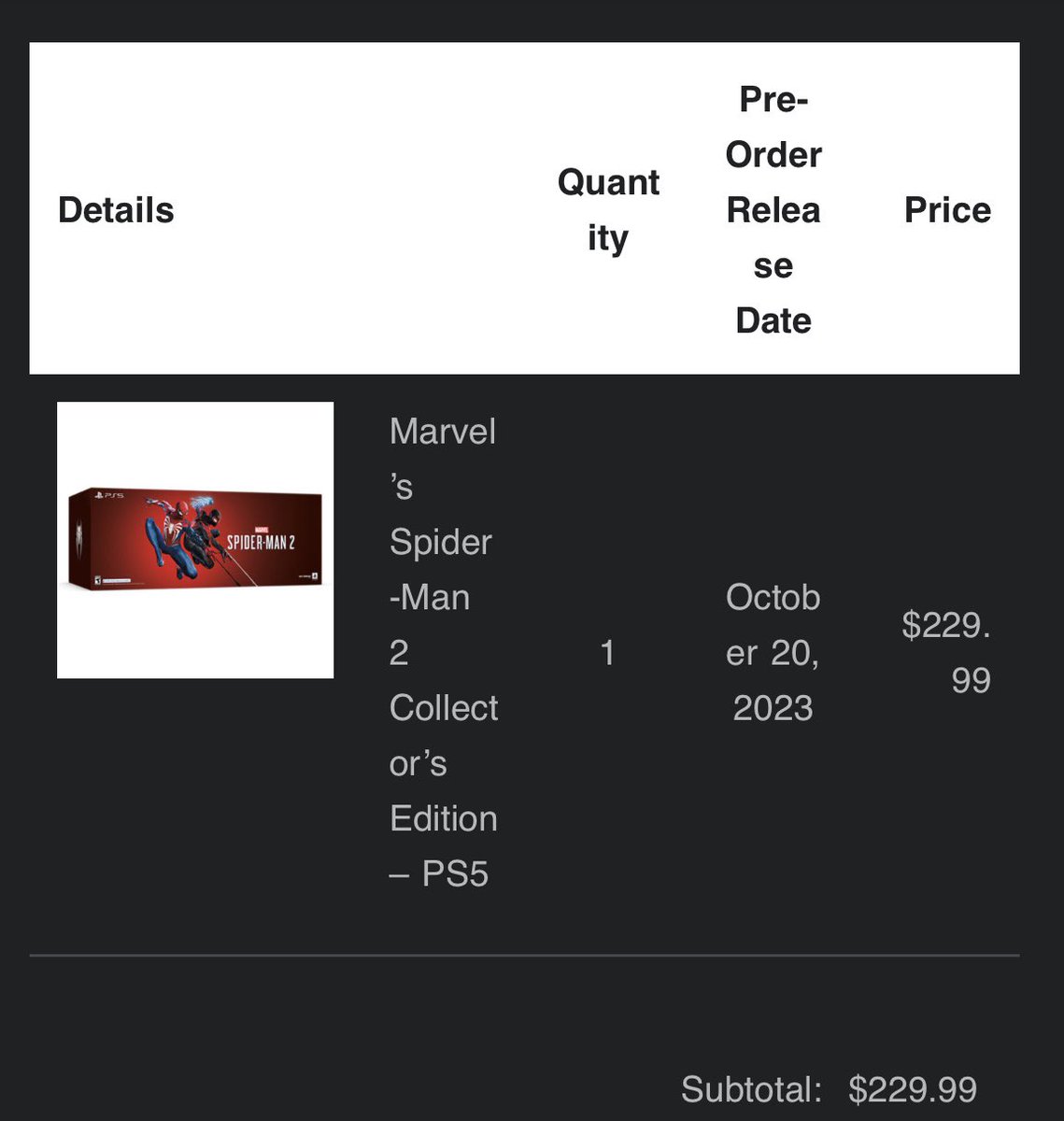 DaRealCain21's tweet photo. @insomniacgames had to take my lunch break early to get #SpiderMan2PS5. With great power comes great responsibility… to buy the collectors edition 🕸️🔥 https://t.co/bPKIJhMkO4