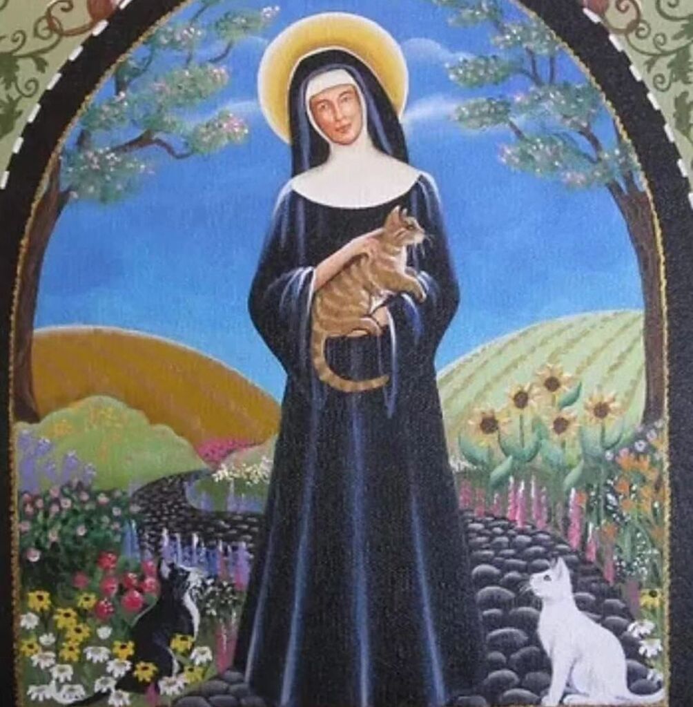 becinmonton's tweet image. DAY 16: A PET. Here is St Gertude of Nivelles who was an Abbess in the 600s. She is patron St of cats and gardeners. You learn something new every day ;-) #junephotochallenge #fms_pet #fmsphotoaday