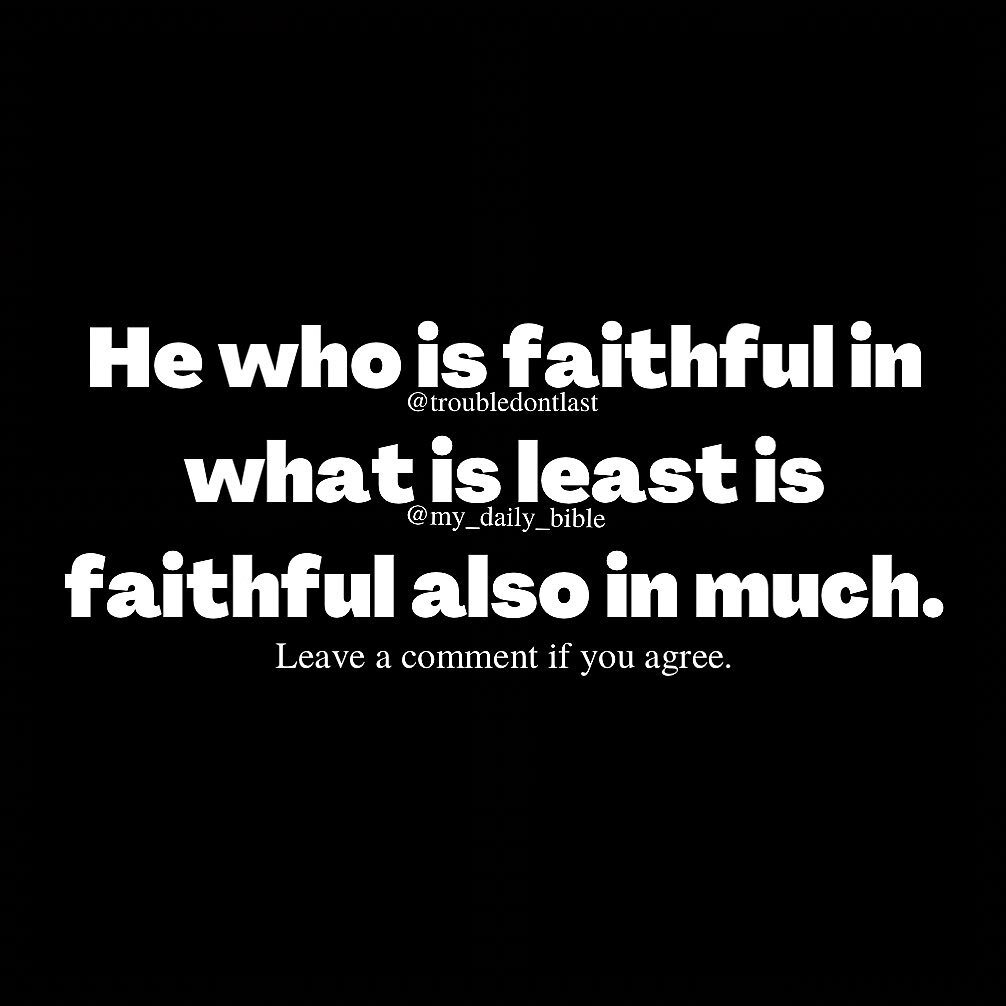 troubledontlast's tweet photo. God won’t give you more unless you are faithful with a little. #littlethingsthatmatter
Faithfulness in the little things prepare you for bigger ones. #goodstewards
Your desire to be faithful in what is much or big will be a fantasy unless you are first… https://t.co/CHohtEOFr5 https://t.co/1QnYHfnYXN