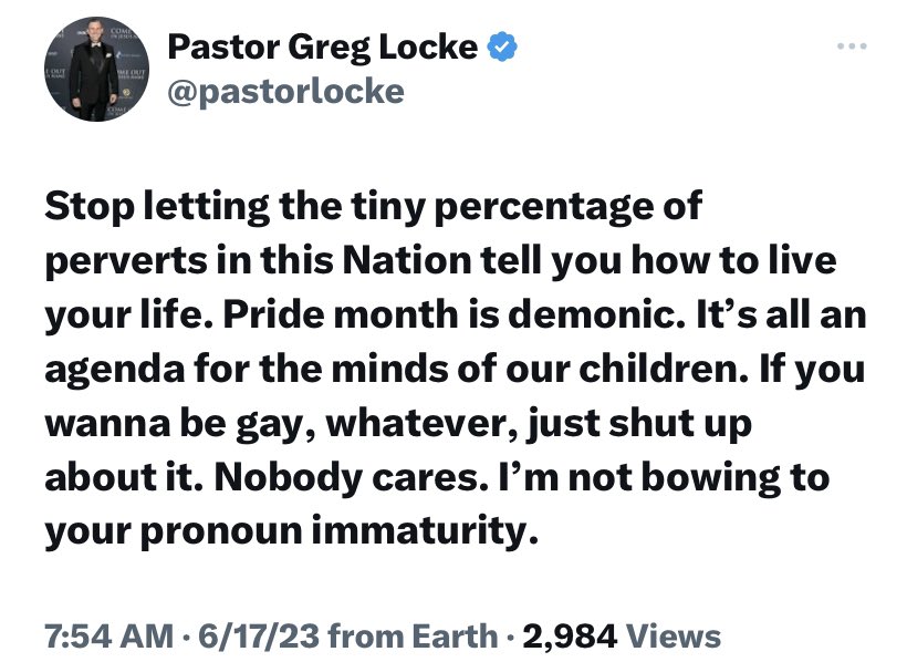 hemantmehta's tweet photo. Gay people would love to just live in peace and “shut up about it,” but Christian pastors like this won’t allow them to. https://t.co/tZg2oePlZl