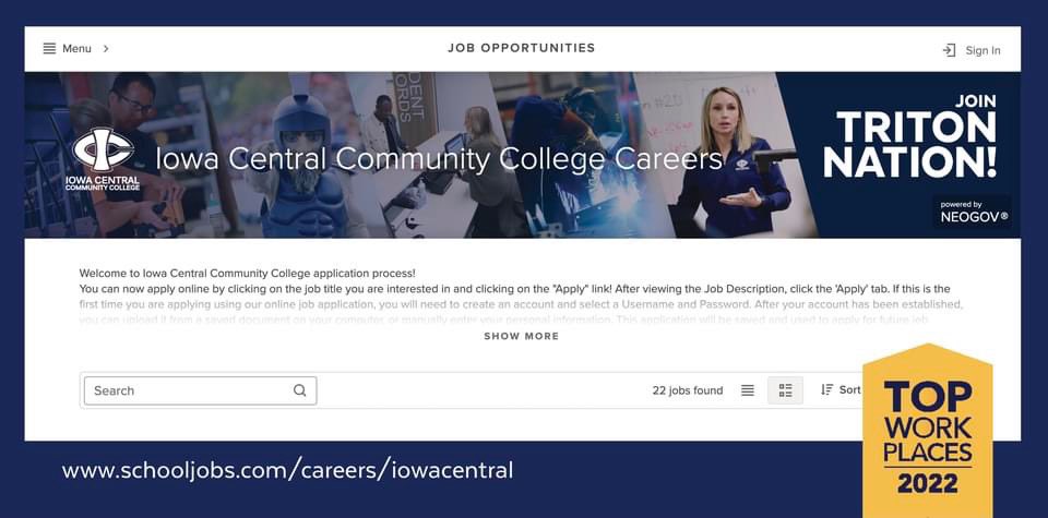 Grants and Research, Coaching, ESL, Instructors, Field Trainers, and more - we have many great career opportunities open to join our #TritonFamily! Named a 2022 Top Workplace, our people are truly what make the #TritonExperience special! schooljobs.com/careers/iowace… #TritonNation