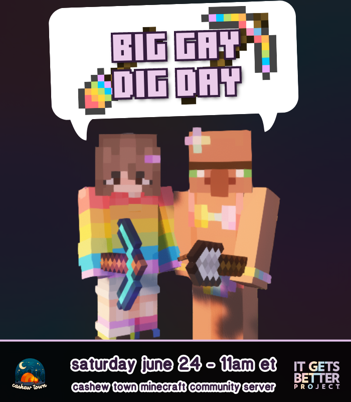 notbellattv's tweet photo. 🌈Pride Charity Stream🌈

Join us for the BIG GAY DIG DAY benefitting @ItGetsBetter in support of LGBTQIA+ youth! Hold my hand, hold a shovel, and enjoy some gentle vibes while we fundraise!

🌈 saturday june 24, 11am et
🌈 https://t.co/nH9rPI7Ewv
🌈 https://t.co/gwuBSamDXh https://t.co/SQ8Ju1inSd