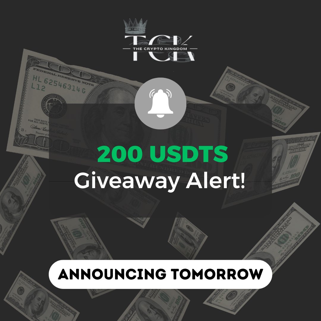 TCryptoKingdom's tweet photo. Want to win $200⁉️Just follow us and retweet this post. The details will be announced tomorrow 🚀💵
.
.
.
.
.
.
#Bitcoin #btc #BTC #Ethereum  #solana #cardano #Avalanche #terra #polygon #near #NEAR #coinbase #BinanceUS #ShibaInu #tether #TheFlash #TUDUM # https://t.co/J5Y7glPNgN