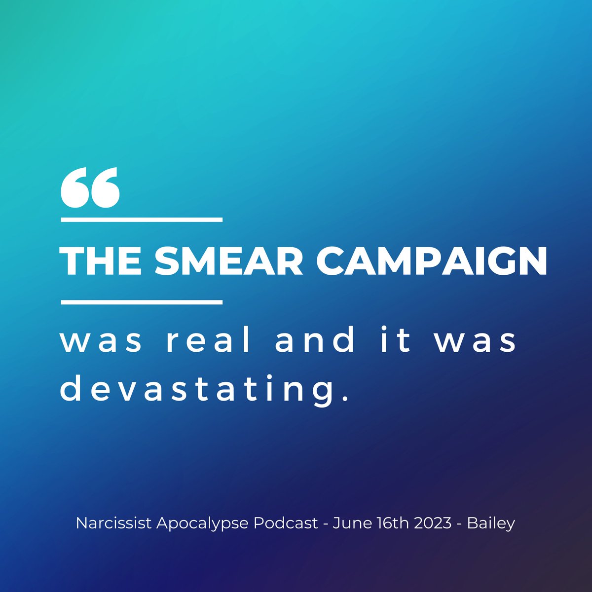 NarcApocalypse's tweet image. We talked with Bailey (#survivorstory guest from October 5th, 2020) about the #postseparationabuse that transpired after we recorded her episode, the #divorce process, the relationship with her kids, and manifestation.

#Narcissist Apocalypse is on all #podcast apps.