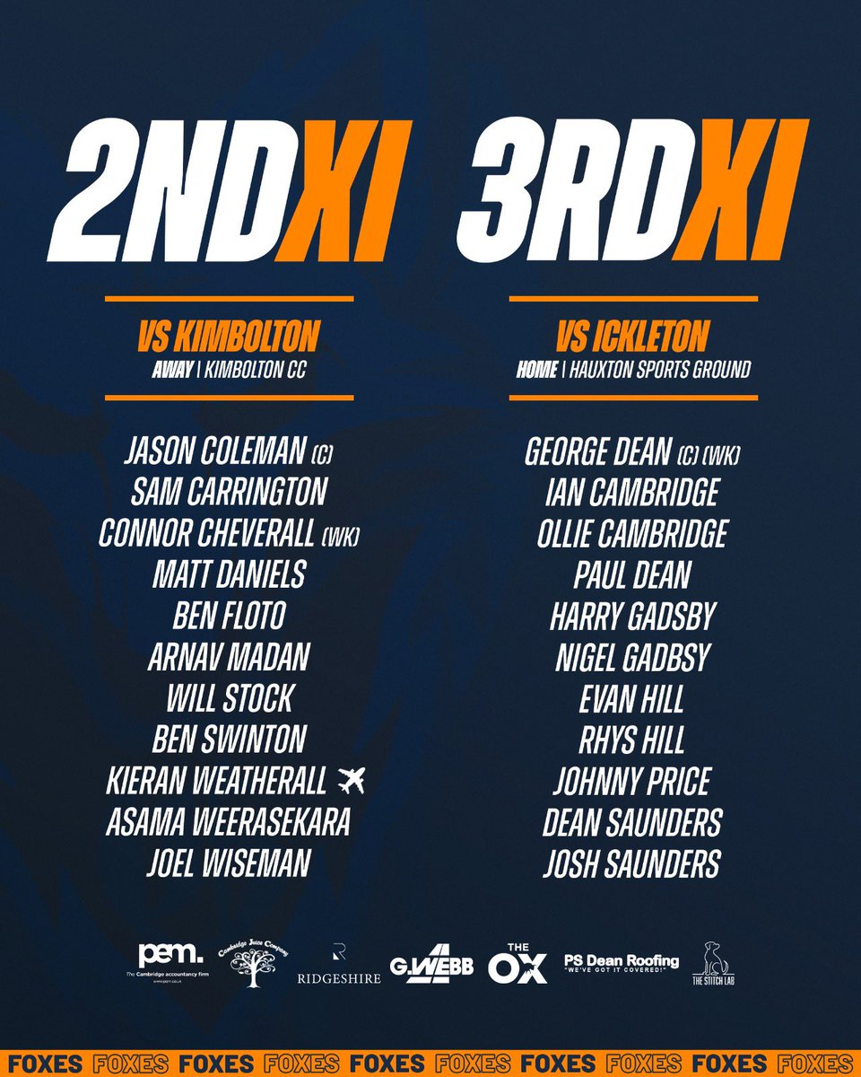 The Foxes XI’s for Matchweek 7! 🦊 

🦊 | #Foxes.