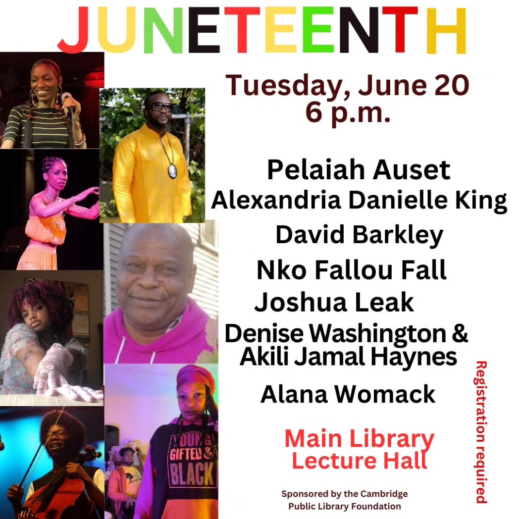 PelaiahAuset's tweet photo. Celebrate Juneteenth @  Cambridge Library
449 Broadway 
Tuesday June 20th, 2023 #Juneteenth2023 #boston #cambridge #cambridgelibrary #thingstodoinboston https://t.co/X2kwASbrRX