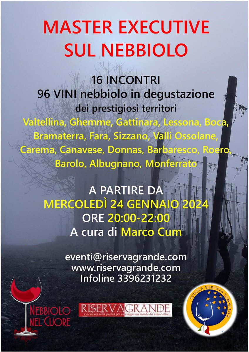 RiservaGrande's tweet photo. In programma a Roma la III edizione del Master E è utile sul nebbiolo di Riserva Grande Academy. Info https://t.co/Afx9ASnN75 #nebbiolo #nebbiolonelcuore #masterexecutivesulnebbiolo #riservgrande #vino https://t.co/Cqm9v1XT1R