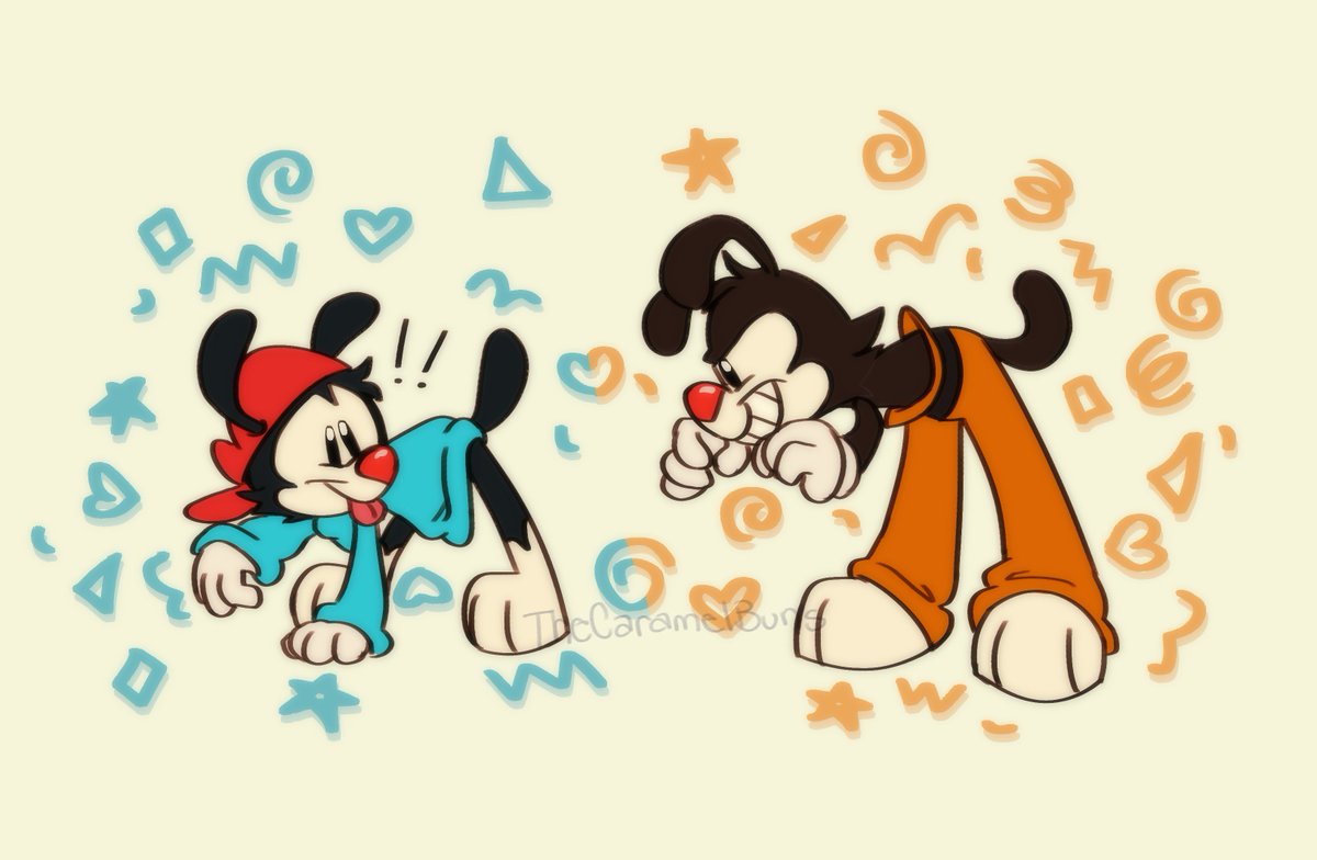 Brothers with zoomies! 
Tested out a fun bold little style and enjoyed it quite a bit!
#zanytwt #Animaniacs #Yakko #Wakko