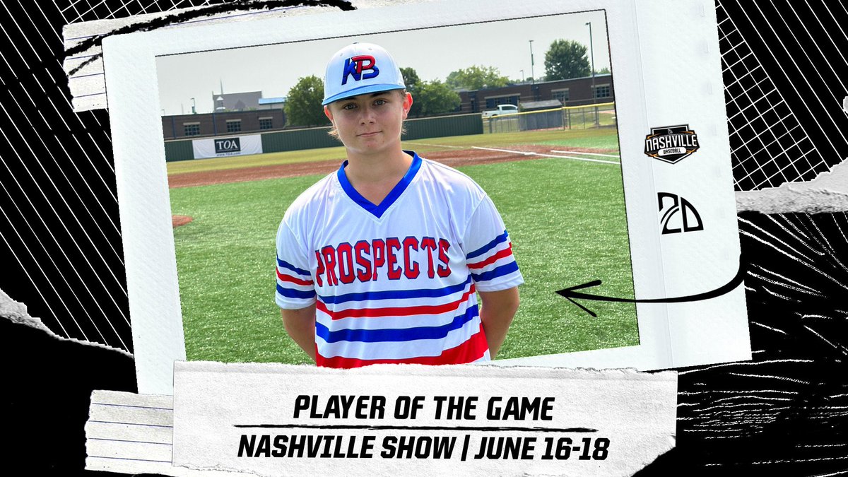 ⭐️ PLAYER OF THE GAME ⭐️

Nate Howard: 7.0IP 2H 1R 1ER 3BB 9SO 

Summer Team: KB Prospects 

#2DNashville
<a href="/2DsportsTN/">2D Sports Tennessee</a>