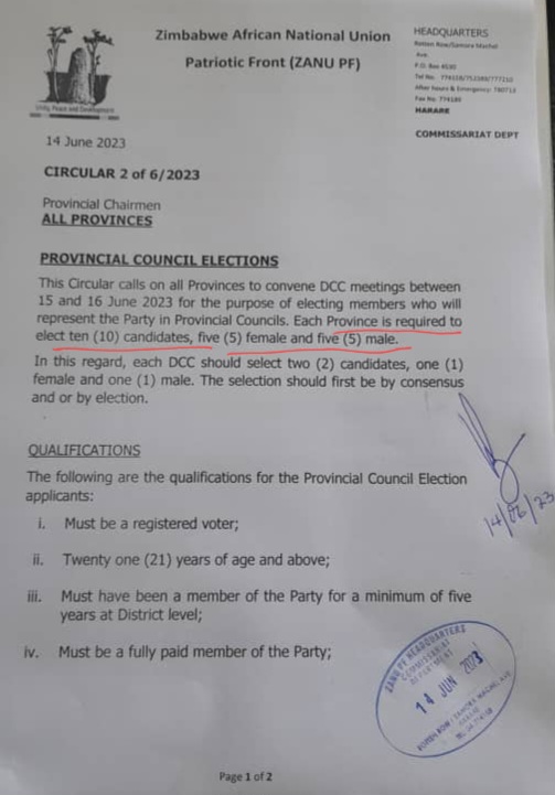 ProfJNMoyo's tweet photo. #ZimElection2023

MEN EXCLUDED FROM PR ELECTION TO PROVINCIAL & METROPOLITAN COUNCILS

In terms of Constitution of Zimbabwe Amendment Act, Number 2 enacted in 2021, which repealed sections 268 and 269 of the 2013 Constitution, and substituted them with a new section 268, men are excluded from participating in the election by proportional representation of 10 members of the provincial or metropolitan council.

Section 268(1) of the Constitution, as amended, provides that:

“There is a provincial council for each province and metropolitan council for each metropolitan province, consisting of:

(a) a chairperson of the council, elected in terms of section 272; and

(b) the mayors and chairpersons, by whatever title they are called, of all urban and rural local authorities in the province concerned; and

(c) ten women elected by a system of proportional representation referred to in subsection (3).

Section 268(2) of the Constitution, as amended, provides that:

“A woman is qualified to be elected to a provincial or metropolitan council in terms of subsection (1)(c) if she is qualified for election as a Member of the National Assembly”.

While section 268(3), as amended, stipulates that:

“Elections to provincial and metropolitan councils must be conducted in accordance with the Electoral Law, which must ensure that the women referred to in subsection (1)(c) are elected under a partylist system of proportional representation—

(a) which is based on the votes cast for candidates representing political parties in the province concerned in the general election for Members of the National Assembly; and

(b) in which women with disabilities are included”.

And, regarding vacancies that may occur in the provincial or metropolitan councils, section 268(4) of the Constitution, as amended, provides that:

“The seat of a member of a provincial or metropolitan council referred to in—

(a) paragraph (b) of subsection (1) becomes vacant if the member ceases to be a mayor or chairperson of a local authority in the province concerned;

(b) paragraph (c) of subsection (1) becomes vacant in the circumstances set out in section 129, as if the member were a Member of Parliament”.

While @ZECzim has been crystal clear in its public communication that the 10 members of the provincial or metropolitan councils to be elected by proportional representation on a partylist must be “women only”, political parties seem to have either overlooked this key constitutional provision or they have decided to ignore it, wrongly believing that “the zebra system” [a list of a mixture of an equal number of women and men, with women on top of the list] used in the election of the 60 senators [six per province] will be used.

For example, in his letter to all provinces dated 14 June 2023, ZanuPF’s National Political Commissar, Dr Michael Chakanaka Bimha, wrote that:

“Each Province is required to elect ten (10) candidates, five (5) female and five (5) male”.

But the Constitution of Zimbabwe, as amended in 2021, does not have such a requirement, instead, it is very clear that only ten (10) women should be on the partylist for election by proportional representation to the provincial or metropolitan council.

Meanwhile, there's talk or confusion as to whether the new position in the Constitution, as amended in 2021, was intentional, or a drafting mistake, or a typo or even an act of God.

There’s also the fact that the organic or inherent pillars of the Constitution of Zimbabwe are against gender discrimination, yet section 268 of the Constitution, as amended, discriminates against men with regards to the election of members of the provincial or metropolitan council by proportional representation.

Clearly, there’s an urgent issue that requires either attention or clarification or understanding or all these things and more, keeping in mind that the Constitution is the primary and supreme law of the land, whose amendment involves a long and involved process of law making. 

Because the provision that the 10 members of the provincial or metropolitan council elected by proportional representation must be women only is in the Constitution itself, it means that "the anomaly" would not have been "corrected" by or under the Electoral Amendment Act that Parliament failed to pass before the gazetting of the election proclamation on 31 May 2023. What should be "corrected", if need be, is the Constitution, through an amendment. 

So, in the final analysis, it may turn out that section 268(1) of the Constitution of Zimbabwe, as amended in 2021, is truly historic and gender progressive, whether intentionally or by mistake!