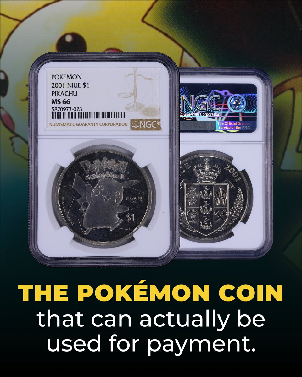 Did you know there are Pokémon coins that can be used for actual payment?

In Niue, a self-governing state and a part of New Zealand’s realm, $1 and $2 commemorative coins have been issued that can be used as legal tender! They have also produced currency showcasing Star Wars and