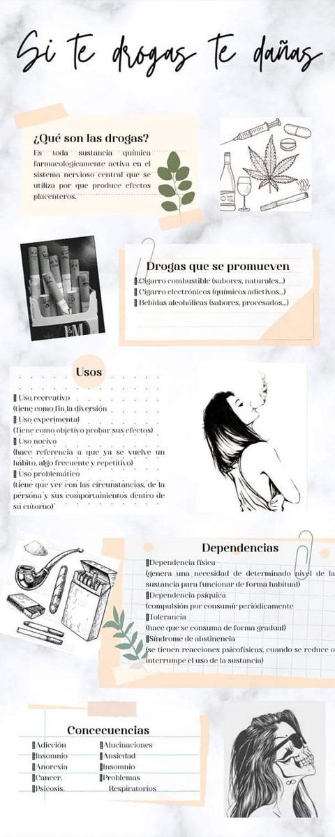 Campaña Nacional contra las Adicciones' Si te drogas te dañas'
Infografía