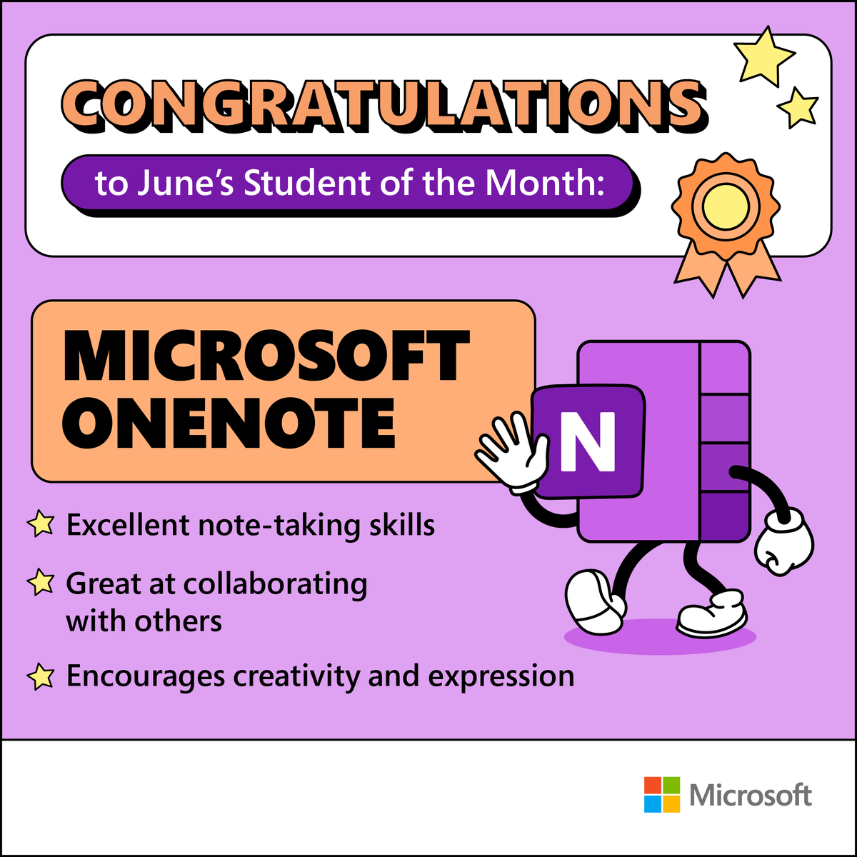 MicrosoftEDU's tweet photo. Let's hear it for #OneNote! 🥳 🏆

#MicrosoftEDU https://t.co/5vFJk19FNP
