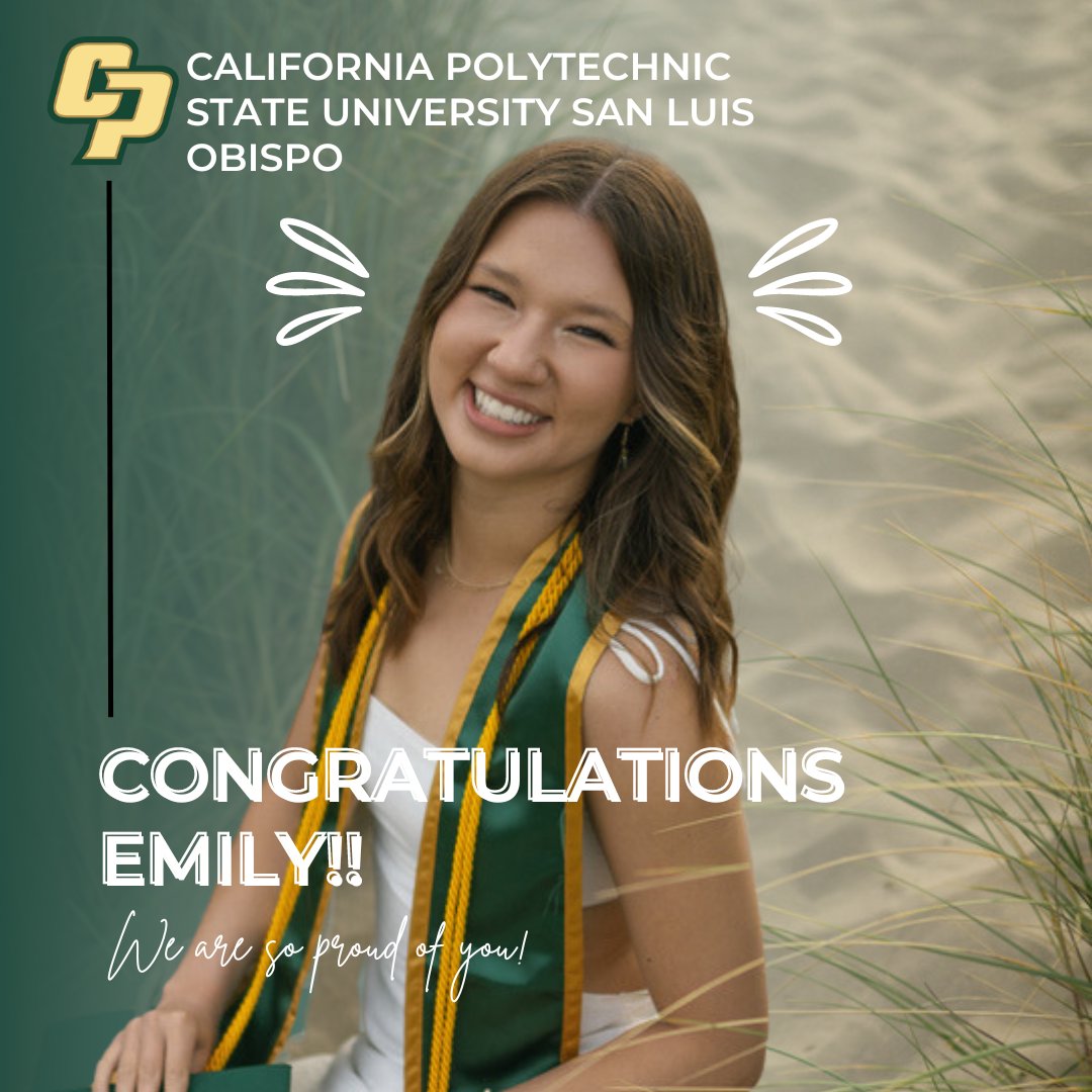 🎓🌟 Congratulations to our brilliant social media strategist, Emily, on her remarkable achievement! 🎉🥳 We couldn't be prouder as she graduates from Cal Poly Slo in just three years, earning a BS in Psychology and a minor in Child Development. 🎓🧠 #GraduationDay #ProudOfYou