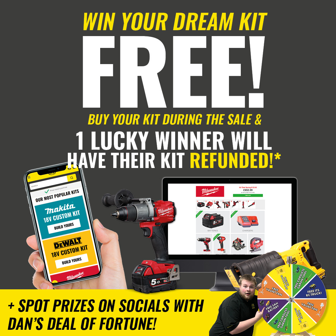 its_co_uk's tweet image. Dan's promised to bring his wheel back next week, so build your custom cordless kit this week and you could win it for FREE!

+ Your name could be on our next Deal of Fortune for a bonus prize! 

ow.ly/H2Vw50OQw0t

#Kitbuilder #Win #ITStools #Offer #Win #Giveaway