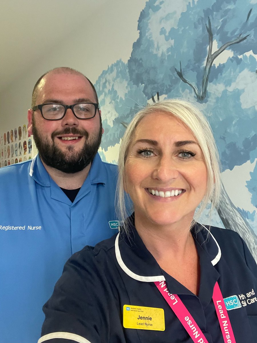 Still buzzing from the <a href="/RCN_NI/">RCN Northern Ireland</a> #NOTYAwards23 but glad rags off and <a href="/NathanWeir2/">Nathan Weir</a> &amp; I back in our blues today doing what we love 🥰💙 <a href="/SouthernHSCT/">Southern Trust</a> #WeAreBluestone 
#teamSHSCT