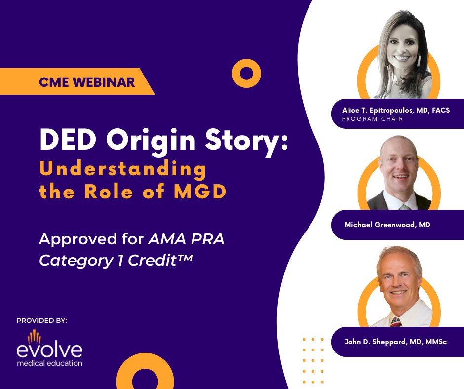 CRSToday's tweet photo. [NOW AVAILABLE ON-DEMAND] DED Origin Story: Understanding the Role of MGD. Approved for #AMAcredit &amp; no fees! View more here: https://t.co/fsuDFxzxQW https://t.co/4WHd3rIMSJ
