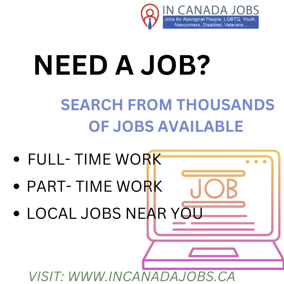 Hi there, are you looking for job or want to post a job? Visit incanadajobs.ca. Enquiries: workpost4u@gmail.com #jobs #jobsearch #jobhiring #jobposting #jobsearching #jobsearchingtips #jobsincanada #jobsfirst #jobsforall