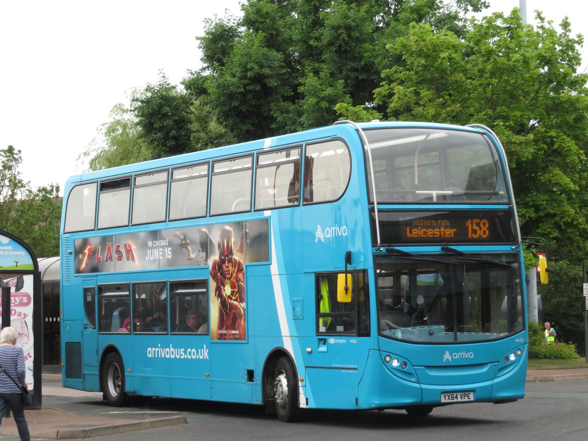 Arriva Midlands ADL Enviro 400 4424 YX64VPE is seen in Nuneaton on Route 158.  (17/6/23)